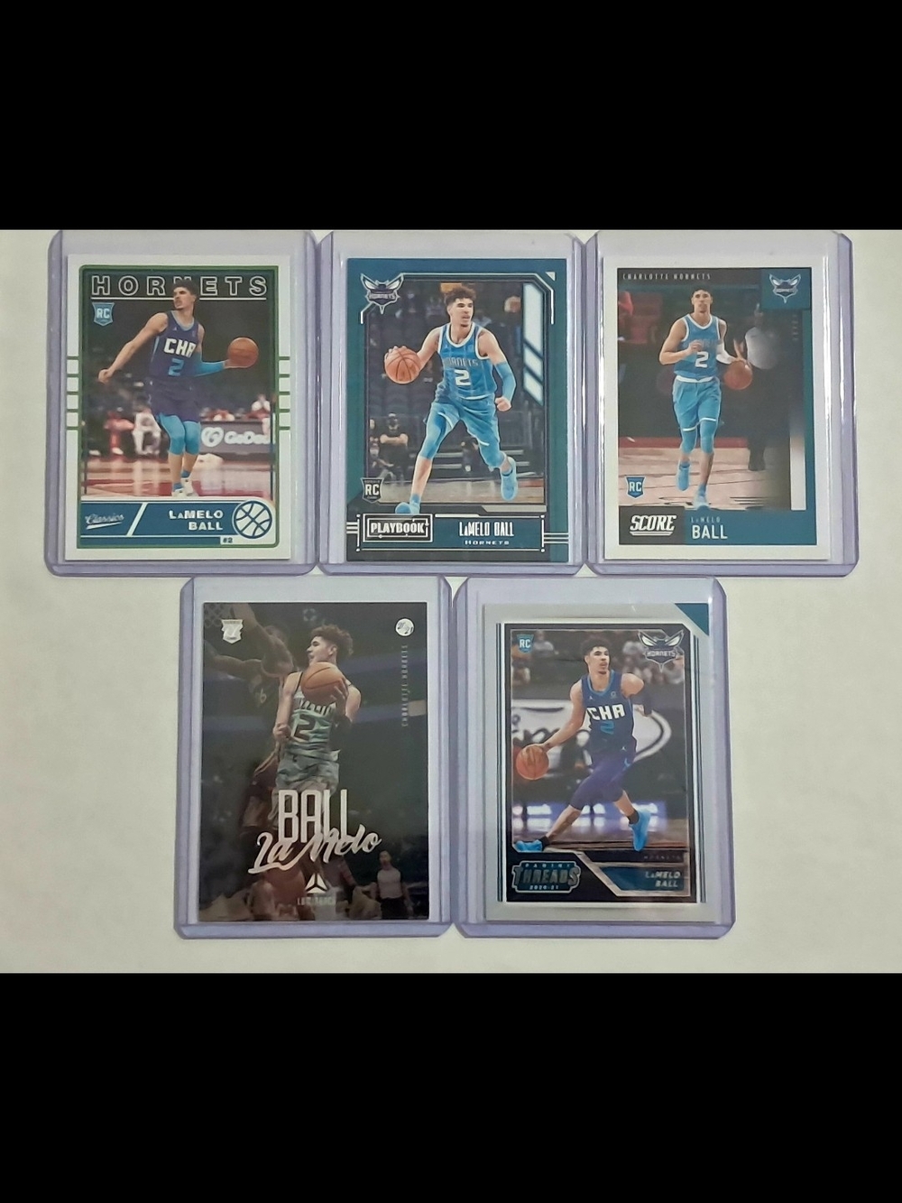 LaMelo Ball 2020-21 Panini Rookie NBA Basketball Card Lot of 5